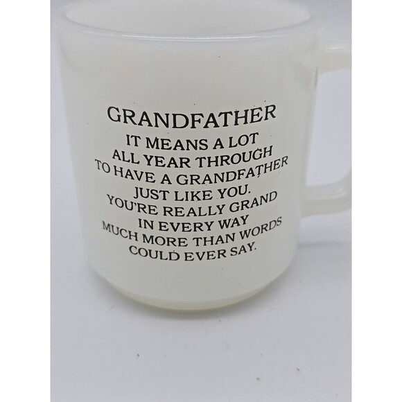 Vintage Grandpa Coffee Mug Milk Glass by Glasbake - Picture 9 of 9